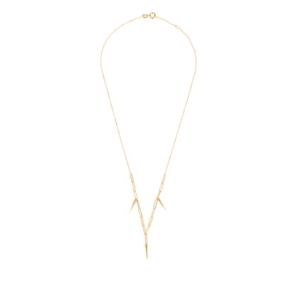 9ct Gold Linked Chain Necklet with Spike Drops