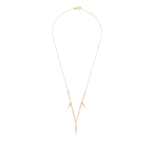 9ct Gold Linked Chain Necklet with Spike Drops