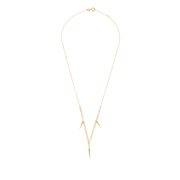 9ct Gold Linked Chain Necklet with Spike Drops