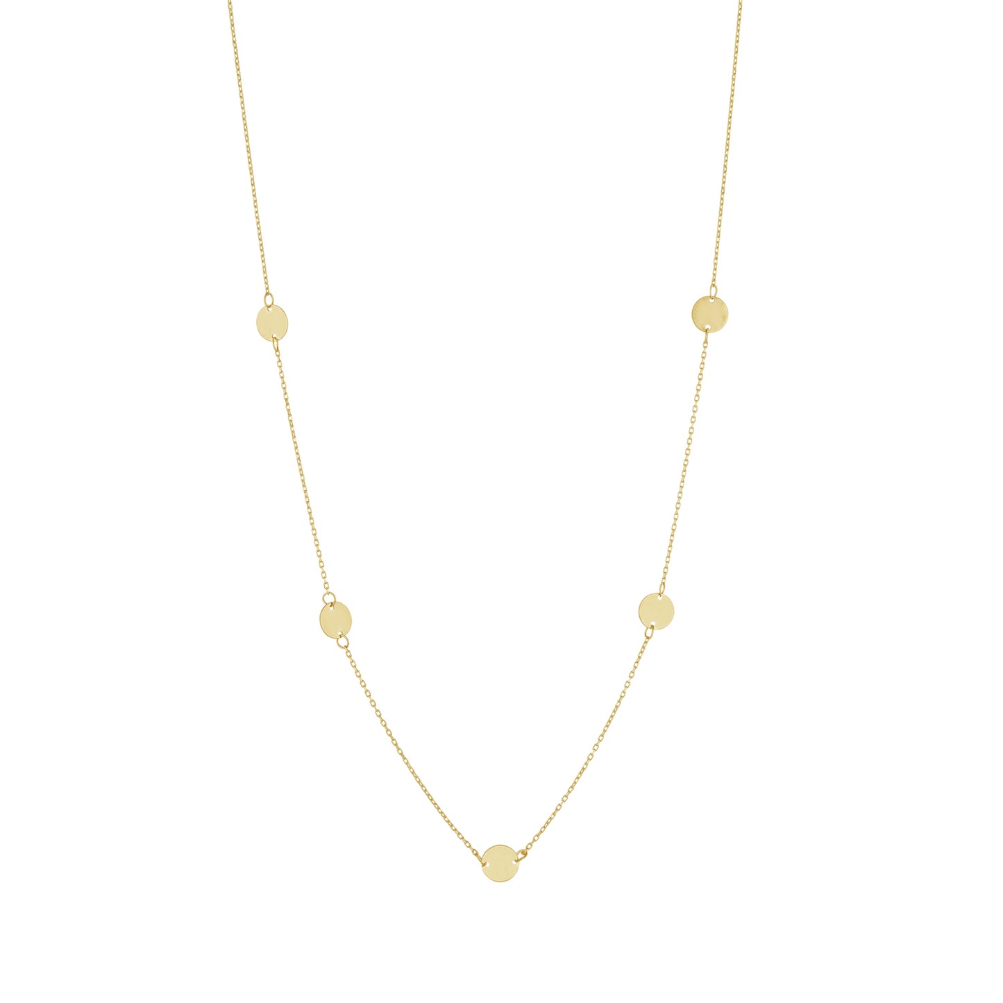 9ct Gold Circle Disc Chain Necklet