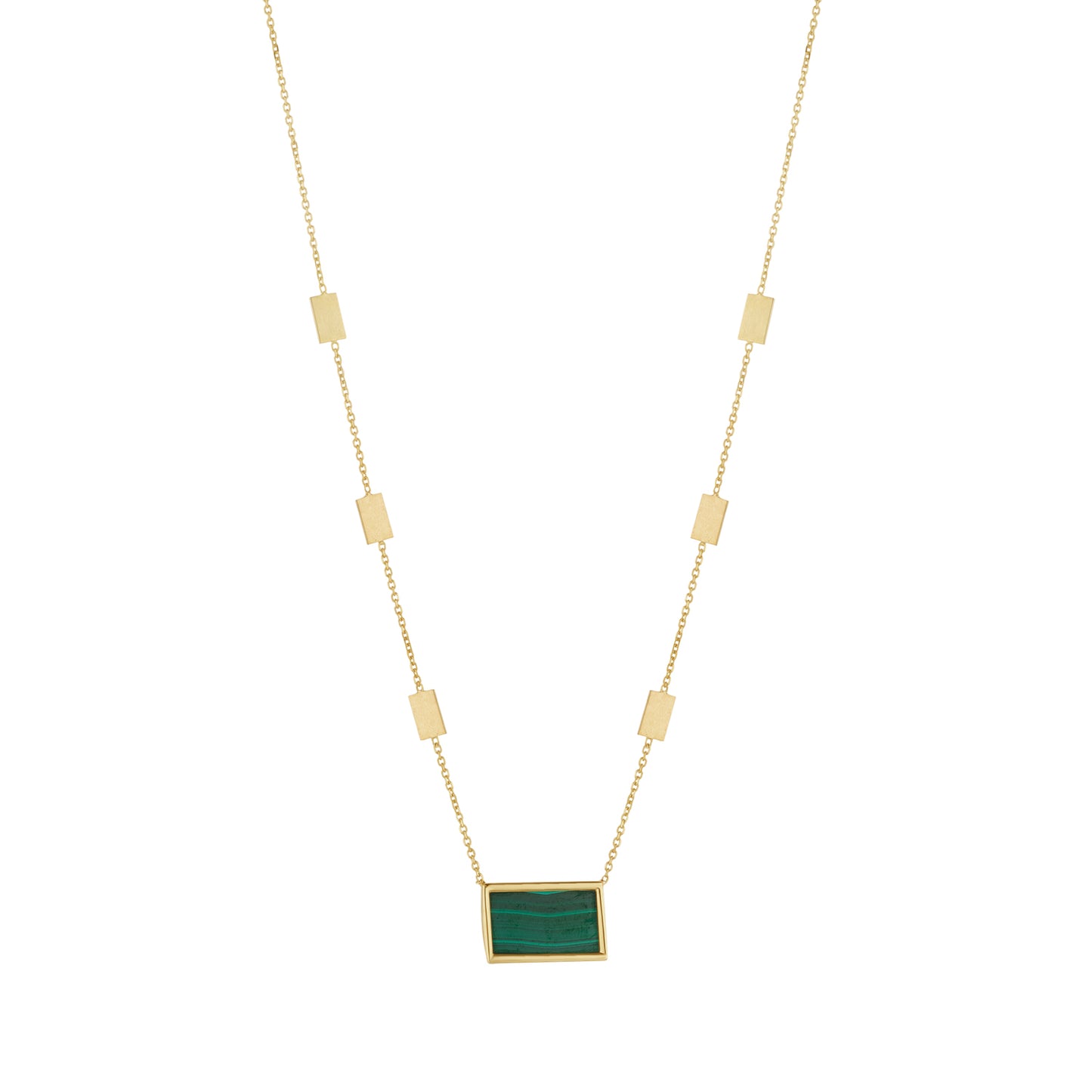 9ct Gold Malachite Centre Fancy Necklet GPX150