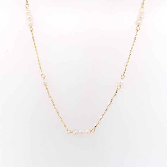 9ct Gold Pearl Section Chain