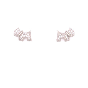 Silver CZ Scottie Dog Stud Earrings NK048/E