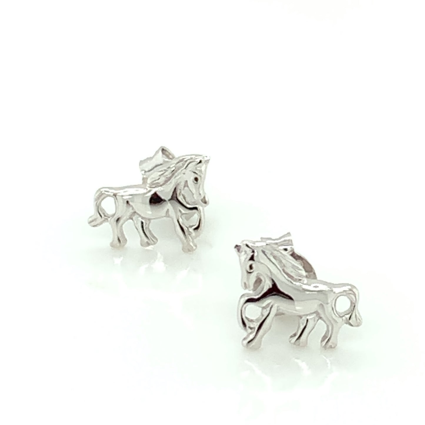 Sterling Silver Running Horse Stud Earrings NK055/E