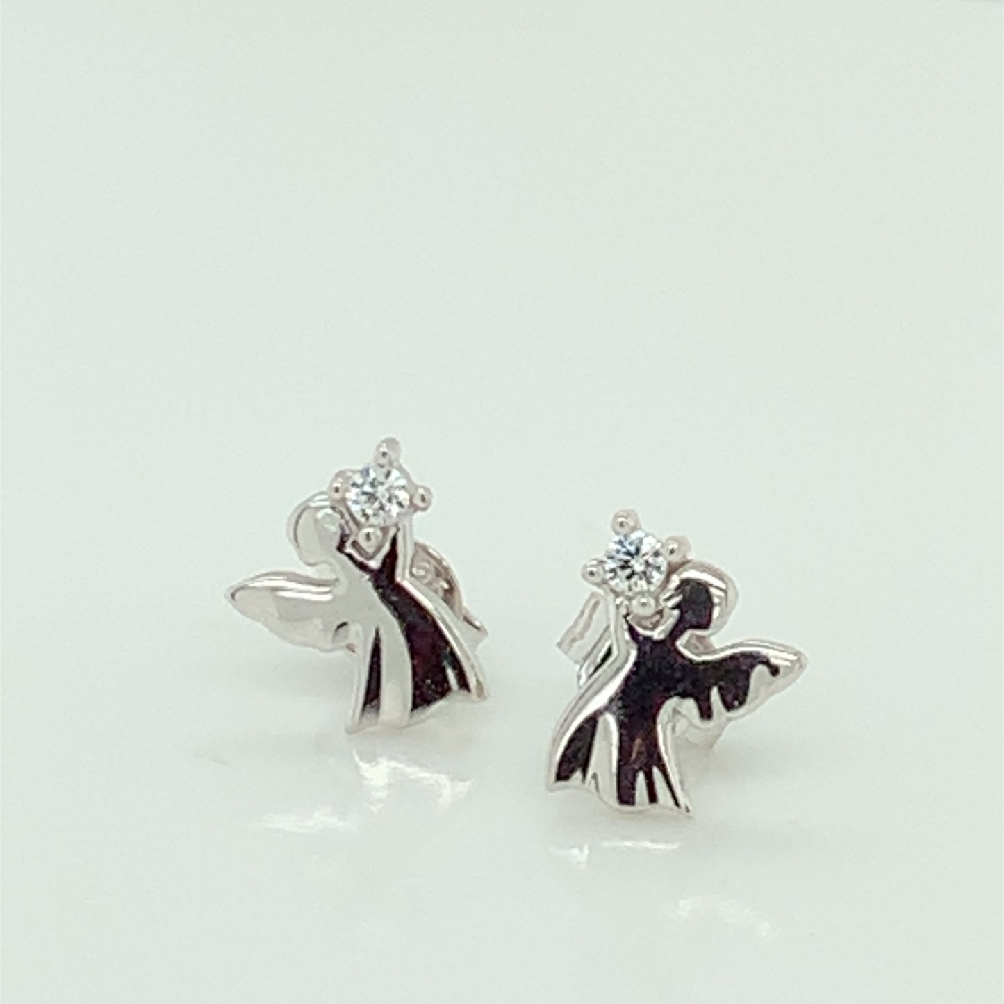 Sterling Silver CZ Angel Stud Earrings NK061/E