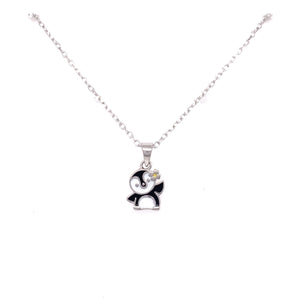Silver Kids Penguin Pendant 16 inch Chain NK062/P