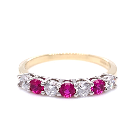 9ct Gold Ruby & CZ Eternity Ring GRR062