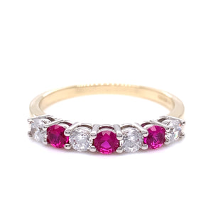 9ct Gold Ruby & CZ Eternity Ring