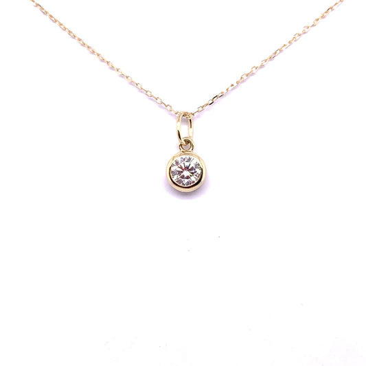 9ct Gold Dainty CZ Birthstone Pendant GPZ451