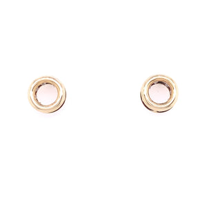 9ct Gold Baguette CZ Circle Stud Earrings