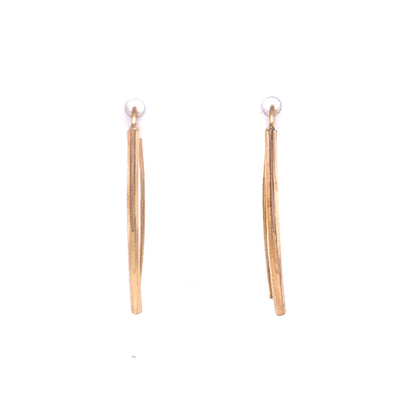 9ct Gold Pull-through Bar Earrings GE892