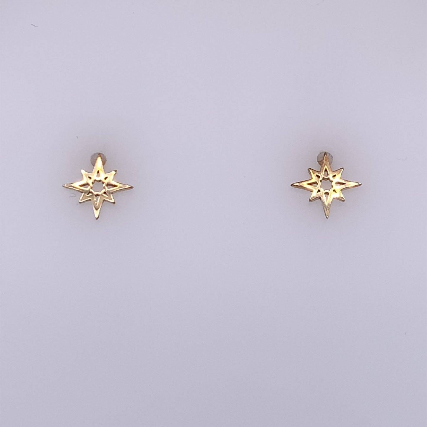 9ct Gold Open Star Stud Earrings