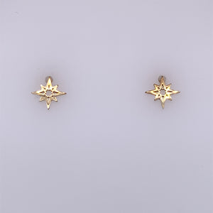 9ct Gold Open Star Stud Earrings