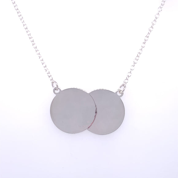 Sterling Silver Engravable Double Disc