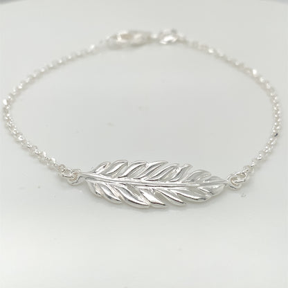 Sterling Silver Feather Bracelet GL1092