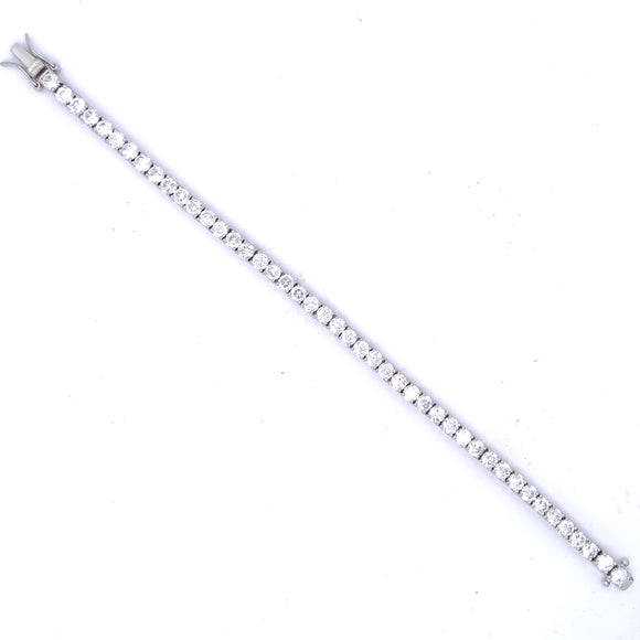 Sterling Silver 4mm CZ Tennis Line Bracelet