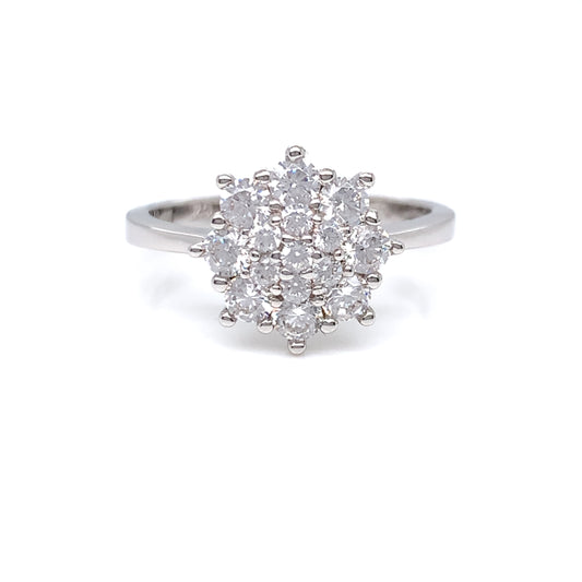 Sterling Silver CZ Cluster Ring