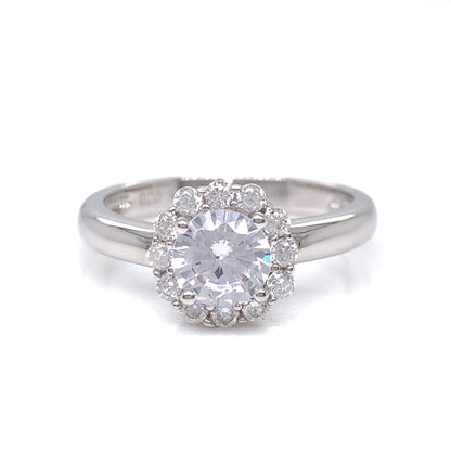 Sterling Silver CZ Halo Ring