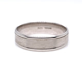 Sterling Silver Mens 6mm Double Line Matte Band Ring