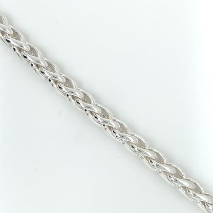 Sterling Silver 6mm Spiga Braided Bracelet SCW5075