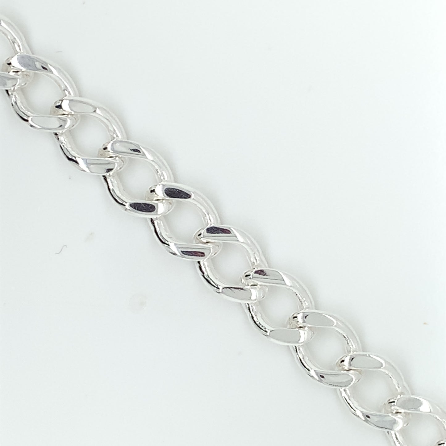 Sterling Silver Men's 7.5mm Open Curb Bracelet 8.5 inch