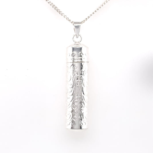 Sterling Silver Scroll Keepsake Locket