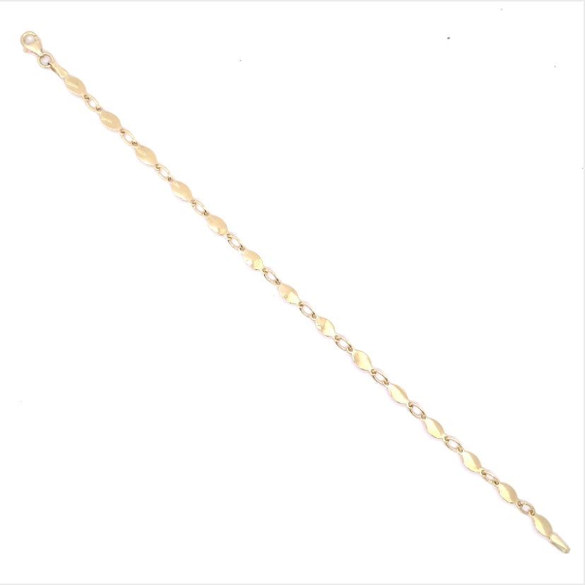 9ct Gold Oval Disc Bracelet