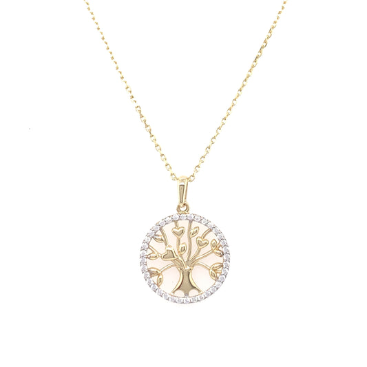 9ct Gold Tree of Life CZ Pendant GPZ364