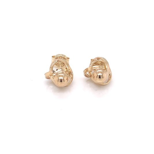 9ct Gold Knot & Ball Stud Earrings