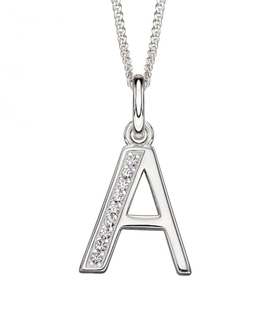 Sterling Silver Art Deco Initial Pendant