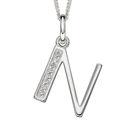 Sterling Silver Art Deco Initial Pendant