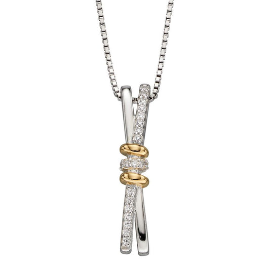 Fiorelli Silver Connected Rings CZ Pendant (P4949C)