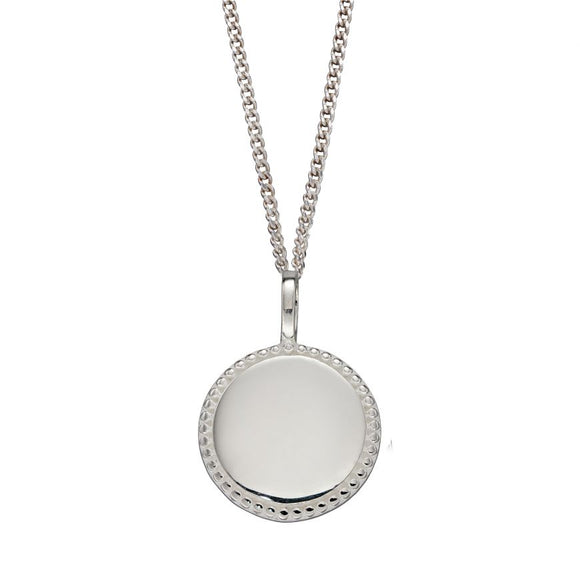 Silver Engravable Disc With Millegrain Edge