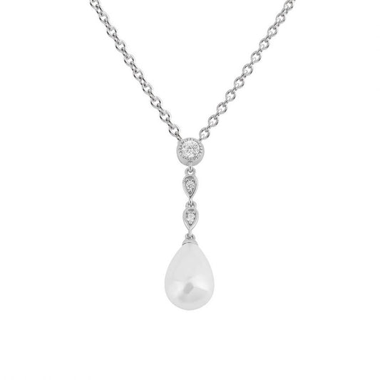 Diamonfire Shell Pearl Zirconia Drop Pendant (P5114)