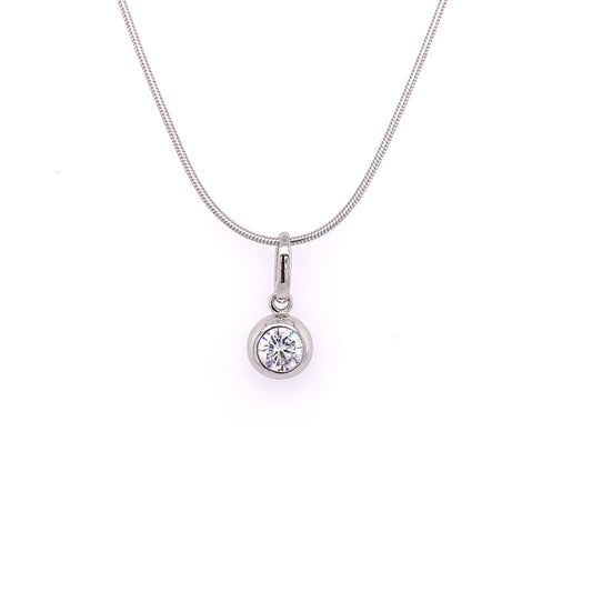 Sterling Silver Classic CZ Solitaire Pendant