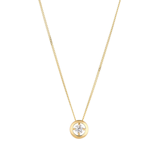 9ct Gold CZ Solitaire Slider Pendant