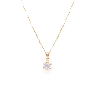 9ct Gold 5mm CZ 6-claw Pendant