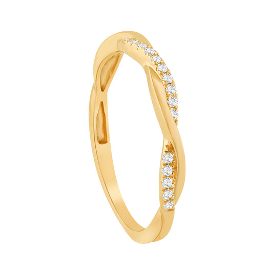 14ct Gold 585 Diamond Wave Ring X129