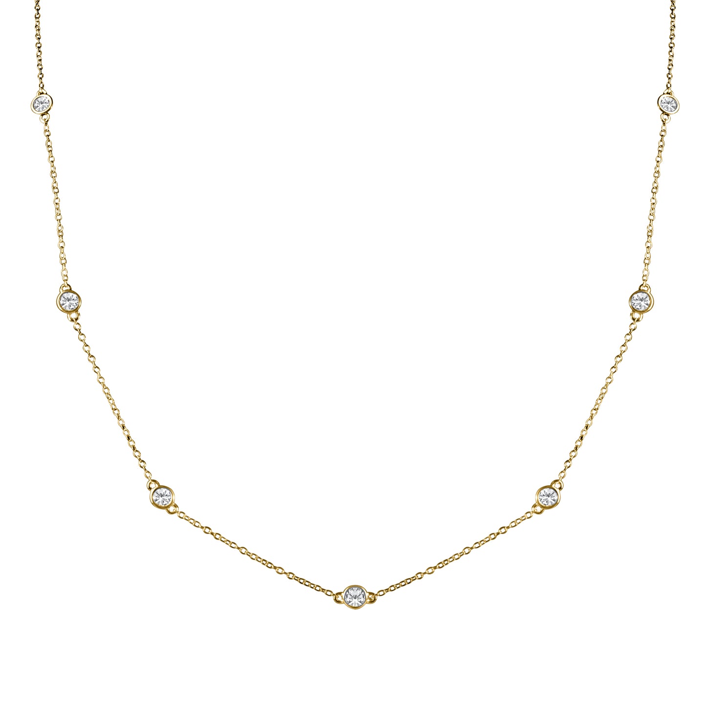 14ct Gold 585 10 Diamond 0.32ct Necklet