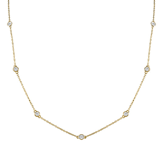 14ct Gold 585 10 Diamond 0.32ct Necklet