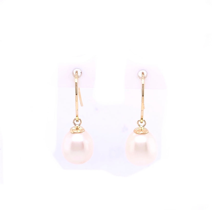 9ct Gold Freshwater Pearl Drop Earrings