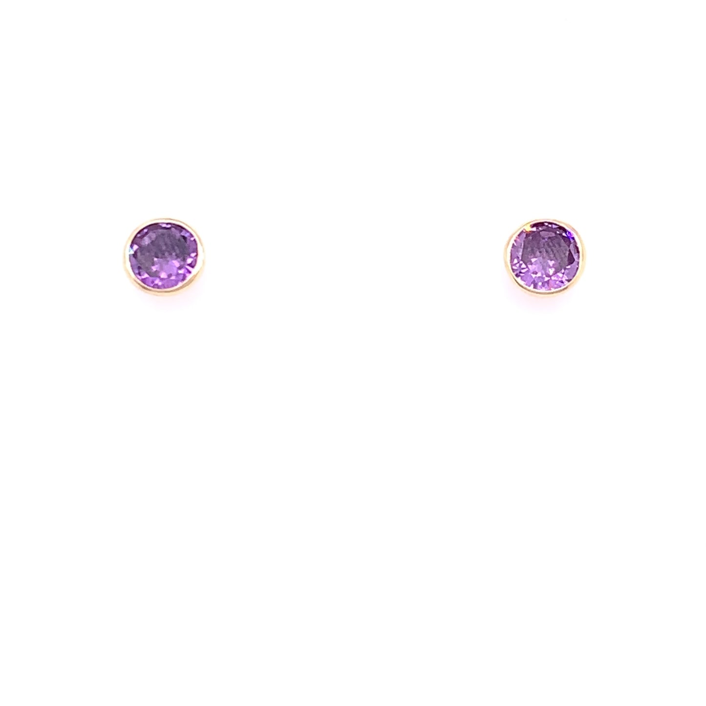 9ct Gold Amethyst Stud Earrings GEX116