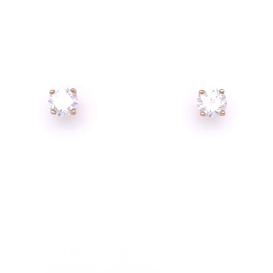 9ct Gold 5mm CZ 4-Claw Stud Earrings GEZ705