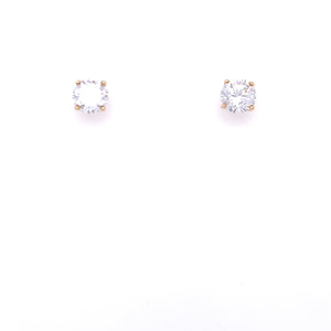 9ct Gold 6mm CZ 4-Claw Stud Earrings GEZ599