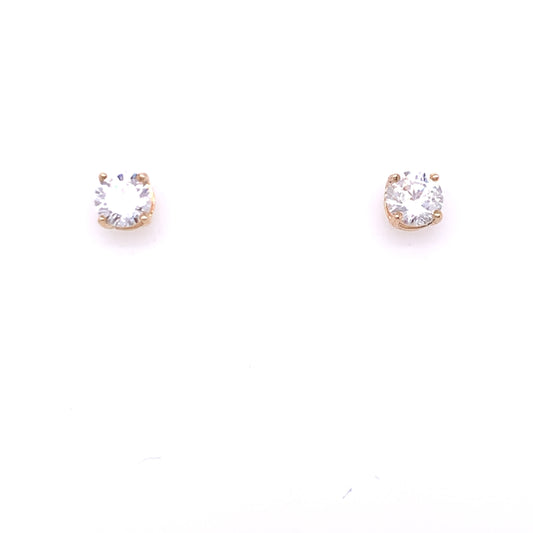 9ct Gold 5mm CZ 4-Claw Stud Earrings