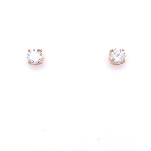 9ct Gold 5mm CZ 4-Claw Stud Earrings
