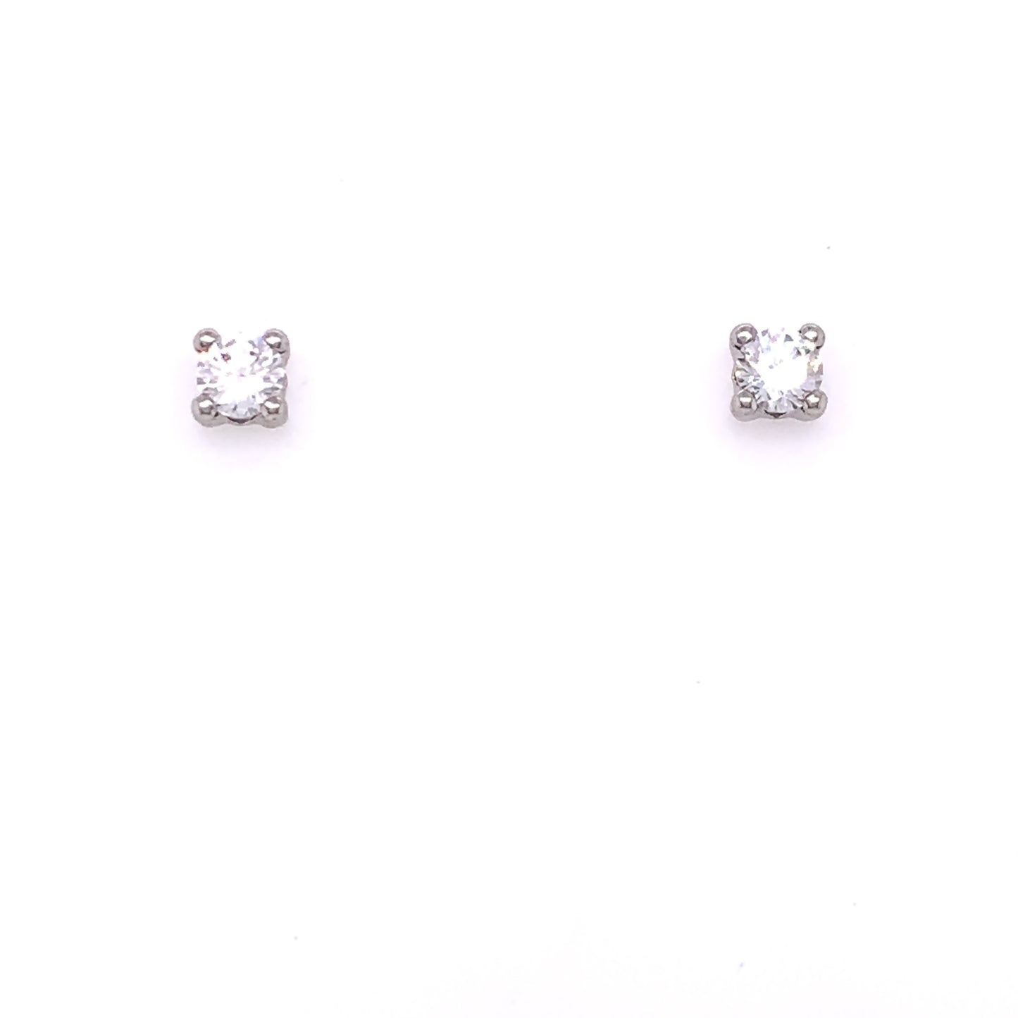 9ct White Gold 4mm CZ Stud  Earrings WEZ062