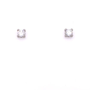 9ct White Gold 4mm CZ Stud  Earrings WEZ056
