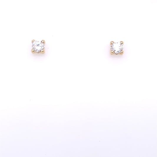 9ct Gold 4mm CZ 4-Claw Stud Earrings 72328YZ