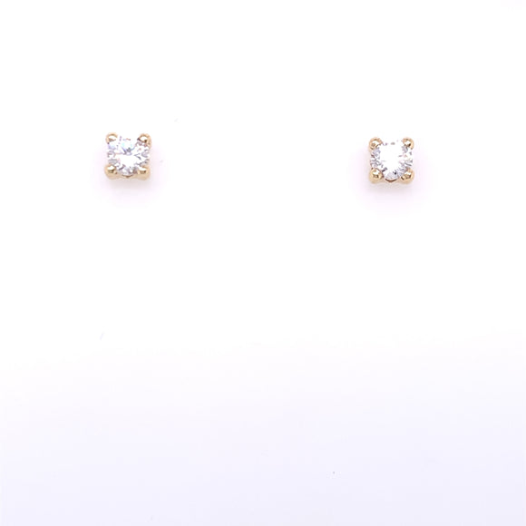 9ct Gold 4mm CZ 4-Claw Stud Earrings 72328YZ